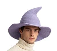 Générique Witch Hat | Foldable Wide Brim Unisex Knitted Halloween Headgears | Witch Outfit Hat For Women Men Festival Party Masquerade | Carnival Photographys