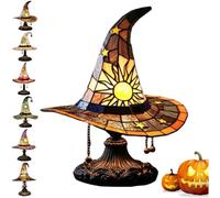 Générique Witch Hat Lamps,Wizard Hat Shape Spooky Fun Light,Handmade Colour Witch Hats Night Lights,for Indoor Party Haunted Mansion Halloween Decoration
