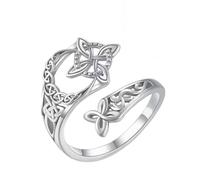 Générique Witches Knot Ring Adjustable Celtic Protection Knot Open Band Ring, Vintage Eternity Style Thumb Jewelry, Witchy Celtic Jewelry Gift for Women Daily Wear