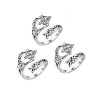 Générique Witches Knot Ring Adjustable Celtic Protection Knot Open Band Ring, Vintage Eternity Style Thumb Jewelry, Witchy Celtic Jewelry Gift for Women Daily Wear