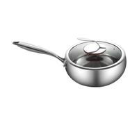 Générique Woks Pan, Stir Fry Pans, 18.11x9.45x4.92 Inches Nonstick Flat Bottom Design, Rust Proof Induction Cookware with Lid, Cooking Skillet for Kitchen, Stewing, Frying, Soup Making