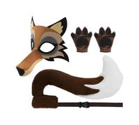 Générique Wolf Costume Set - Stage Performance Props, Grey Animal For Kids | 20x13x8cm | Cosplay Wolf Tail And Gloves | Felt Plush Fabric - Costume Accessories For Cosplayers, Performers, Carnival