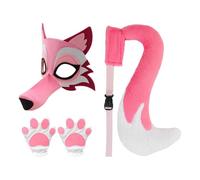 Générique Wolf Costume Set - Stage Performance Props, Grey Animal For Kids | 20x13x8cm | Cosplay Wolf Tail And Gloves | Felt Plush Fabric - Costume Accessories For Cosplayers, Performers, Carnival