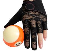 Générique Women Billiard Glove, Left Hand Lace Billiard Gear, Women Pool Glove with Solid Breathable Elastic Mesh, Professional Non Slip Accessory for Improving Accuracy, and Enhancing Grip
