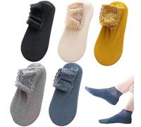 Générique Women Fashion Lace Warmer Socks, Solid Color Soft Warmer Socks with Lace Trim, Autumn And Winter Homes Floor Sock