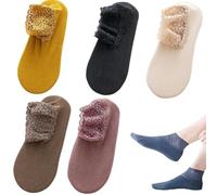 Générique Women Fashion Lace Warmer Socks, Solid Color Soft Warmer Socks with Lace Trim, Autumn And Winter Homes Floor Sock