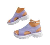 Générique Women’s Open Toe Sneaker Sandals 2026 Orthopedic Comfortable Arch Support Breathable Mesh Platform Slip-On Walking Shoes Summer Outdoor Sport Vacation Hiking Sandals (violet,41)