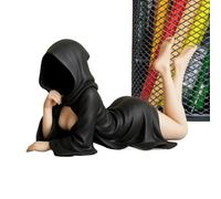 Générique Women Sculpture - Masked Lady Tabletop Ornament, Resin Gothic Figurine | Mysterious Modern Small Decor for Home Room Shelf Fireplace Mantel