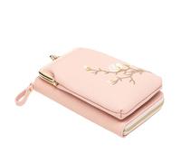 Générique Women Sling Bag, PU Leather Embroidered Bag, Small Cell Phone Wallet with Adjustable Shoulder Strap, Ideal for Travel, Summer Walks, Running, Gym, Hiking, Passport Holder, Everyday Use