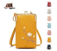 Générique Women Sling Cross-Body Wallet, Sling Cell Phone Holder Pocket Wallet, Crossbody Bags For Women Travel (Yellow)