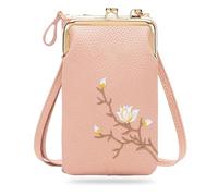 Générique Women Sling Cross-Body Wallet With Mobile Cell Phone Holder, Crossbody Bags for Women Travel (Pink)