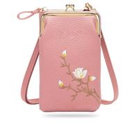 Générique Women Sling Cross-Body Wallet With Mobile Cell Phone Holder, Crossbody Bags for Women Travel (Dark Pink)