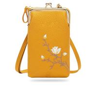 Générique Women Sling Cross-Body Wallet With Mobile Cell Phone Holder, Crossbody Bags for Women Travel (Yellow)