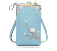 Générique Women Sling Cross-Body Wallet With Mobile Cell Phone Holder, Crossbody Bags for Women Travel (Blue)