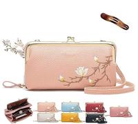 Générique Women Sling Cross-Body Wallet with Mobile Cell Phone Holder, Forever Savour Mobile Phone Bag cool (Pink)