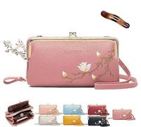 Générique Women Sling Cross-Body Wallet with Mobile Cell Phone Holder, Forever Savour Mobile Phone Bag cool (Dark Pink)