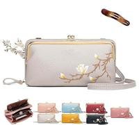 Générique Women Sling Cross-Body Wallet with Mobile Cell Phone Holder, Forever Savour Mobile Phone Bag cool (Gray)