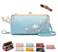 Générique Women Sling Cross-Body Wallet with Mobile Cell Phone Holder, Forever Savour Mobile Phone Bag cool (Blue)