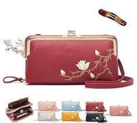 Générique Women Sling Cross-Body Wallet with Mobile Cell Phone Holder, Forever Savour Mobile Phone Bag cool (Red)