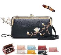 Générique Women Sling Cross-Body Wallet with Mobile Cell Phone Holder, Forever Savour Mobile Phone Bag cool (Black)