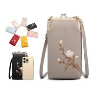 Générique Women Sling Cross-Body Wallet with Mobile Cell Phone Holder, Phone Bags For Women Crossbody, Mini Shoulder Purse Pocket, for Daily Adventures, Work, or Traveling (Gray,Mini)