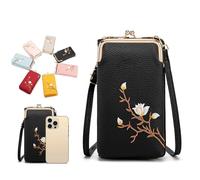 Générique Women Sling Cross-Body Wallet with Mobile Cell Phone Holder, Phone Bags For Women Crossbody, Mini Shoulder Purse Pocket, for Daily Adventures, Work, or Traveling (Black,Mini)