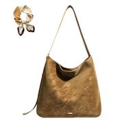 Générique Women Suede Slouchy Bucket Bag,Retro Suede Hobo Crossbody Bag,Casual Trendy Adjustable Strap PU Shoulder Tote Bags