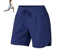 Générique Womens Athletic Shorts 7 inch Inseam for Hiking: 7'' Golden Length - 30% More Coverage Than 5''-40% More Freedom Than 9'' (Dark Blue,3TG)