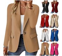 Générique Womens Blazers for Work Ccasual Open Front Long Sleeve Suit Jackets, Spring Summer Cardigan Work Suit (Khaki,TTG)