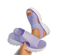 Générique Women's Breathable Mesh Platform Sandals, 2026 Open Toe Lightweight Breathable Mesh Summer Travel Casual Beach Outdoor (Purple,41)