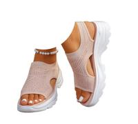 Générique Women's Breathable Mesh Platform Sandals, 2026 Open Toe Lightweight Breathable Mesh Summer Travel Casual Beach Outdoor (Pink,40)
