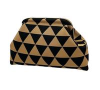 Générique Women's Clutch Handbag | Nylon Polyester Crochet Craft 30x9x20cm Lightweight 220g Woven Construction | Dumpling Shape Triangular Striped Texture Wrist Carry Purse | Summer Beach Leisure