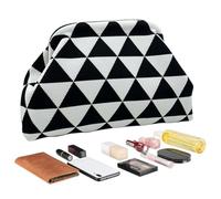 Générique Women's Clutch Handbag | Nylon Polyester Crochet Craft 30x9x20cm Lightweight 220g Woven Construction | Dumpling Shape Triangular Striped Texture Wrist Carry Purse | Summer Beach Leisure