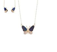 Générique Women's Color Changing Butterfly Necklace, Temperature Sensing Color Changing Butterfly Pendant Necklace,Butterflys Zirconia Pendant with Magnetic Clasp (A)