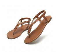Générique Women's Comfortable Breathable Flat Sandals, Open Toe Thong Casual Summer Slide Flip Flops for Walking Beach Vacation, Women's Dress & Flat Sandals, Lightweight Slip On (Brown,41)