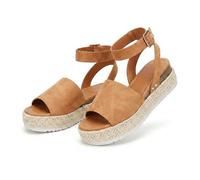 Générique Women's Espadrille Platform Sandals, Open Toe Ankle Strap Wedge, Arch Support Orthotic Wide Width, Comfortable Slip On Beach Shoes, Dressy Summer Casual Walking Slides (Brown,43)