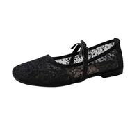 Générique Women's Fashion Bow Round Toe Ballet Flat Fleurs Dentelle,Ballerine à Bout Rond à Mode nœud Papillon Femme