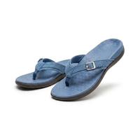 Générique Women's Flip Flops Casual Summer Sandals, Walking Beach Shoes with Arch Support Orthotic for Flat Feet,Orthopedic Heel Pain Relief. (Dark Blue,40)