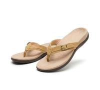 Générique Women's Flip Flops Casual Summer Sandals, Walking Beach Shoes with Arch Support Orthotic for Flat Feet,Orthopedic Heel Pain Relief. (Yellow,39)