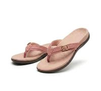 Générique Women's Flip Flops Casual Summer Sandals, Walking Beach Shoes with Arch Support Orthotic for Flat Feet,Orthopedic Heel Pain Relief. (Pink,41)