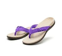 Générique Women's Flip Flops Casual Summer Sandals, Walking Beach Shoes with Arch Support Orthotic for Flat Feet,Orthopedic Heel Pain Relief. (Purple,39)