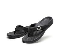 Générique Women's Flip Flops Casual Summer Sandals, Walking Beach Shoes with Arch Support Orthotic for Flat Feet,Orthopedic Heel Pain Relief. (Black,37)