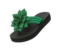 Générique Women's Flip Flops Sandals 2026 Floral Orthopedic Arch Support Thong Sandals Non-Slip Lightweight Beach Flat Sandals Dressy Boho Summer Vacation Walking Shoes Wide Width (green,39)