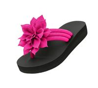 Générique Women's Flip Flops Sandals 2026 Floral Orthopedic Arch Support Thong Sandals Non-Slip Lightweight Beach Flat Sandals Dressy Boho Summer Vacation Walking Shoes Wide Width (hot red,39)