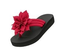 Générique Women's Flip Flops Sandals 2026 Floral Orthopedic Arch Support Thong Sandals Non-Slip Lightweight Beach Flat Sandals Dressy Boho Summer Vacation Walking Shoes Wide Width (red,39)