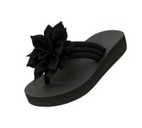 Générique Women's Flip Flops Sandals 2026 Floral Orthopedic Arch Support Thong Sandals Non-Slip Lightweight Beach Flat Sandals Dressy Boho Summer Vacation Walking Shoes Wide Width (black,41)