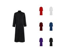 Générique Womens Halloween Costumes 2025 Chemise Longue Homme boutonnée Style médiéval pour Halloween Parfaite Tenue décontractée élégance intemporelle et Confort Ultime (Black, M)