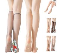 Générique Women's Invisible Stockings Dehorss, Ultra-Thin Sheer Knee-High Socks with Silicone Non-Slip Sole for Women (complexion+gray)