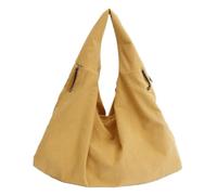 Générique Women's Large Capacity Corduroy Handbag, Solid Color Casual Shoulder Bag, Soft Fabric Daily Carryall Purse (Yellow)