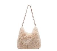 Générique Women's Large Capacity Fluffy Tote Bag,Winter Fall Warm Backpack,Cozy Fuzzys Plush Handbag for Daily Use Shopping (Khaki)